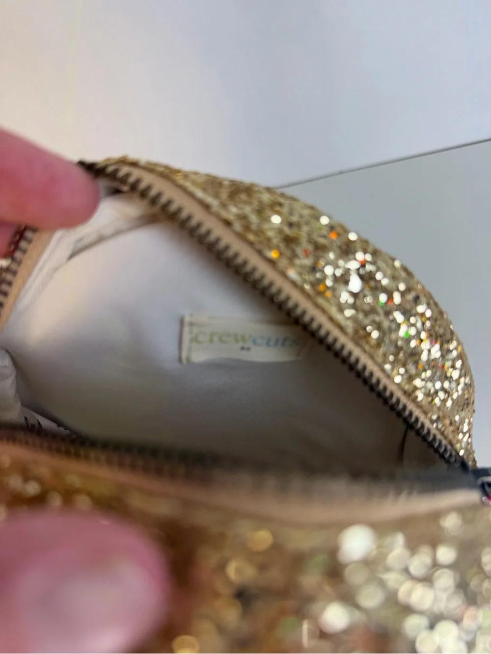 Crewcuts Gold Glitter Heart-Eyes Emoji Mini Crossbody 😍